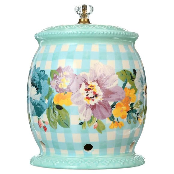 Pioneer Woman Sweet Romance Onion Keeper Acrylic Knob Lid Floral Ceramic NEW - Picture 2 of 8